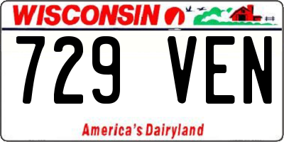 WI license plate 729VEN