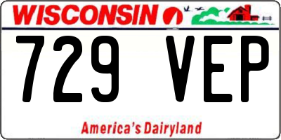 WI license plate 729VEP