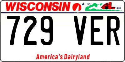 WI license plate 729VER