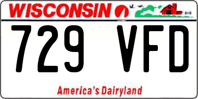WI license plate 729VFD