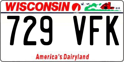 WI license plate 729VFK