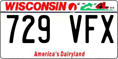 WI license plate 729VFX
