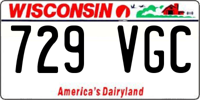 WI license plate 729VGC