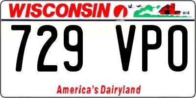 WI license plate 729VPO