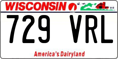 WI license plate 729VRL