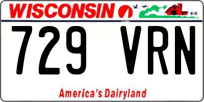 WI license plate 729VRN
