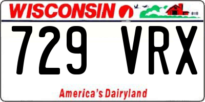 WI license plate 729VRX