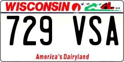 WI license plate 729VSA