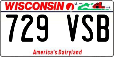 WI license plate 729VSB