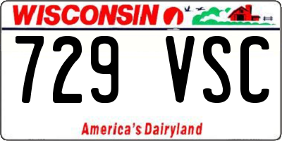 WI license plate 729VSC