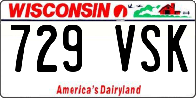WI license plate 729VSK