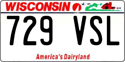 WI license plate 729VSL