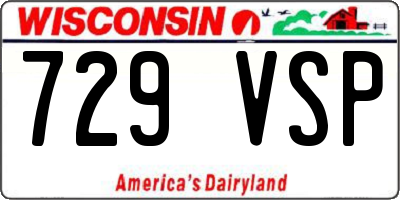 WI license plate 729VSP