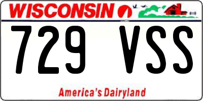 WI license plate 729VSS