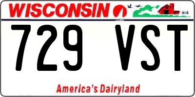WI license plate 729VST