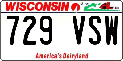 WI license plate 729VSW