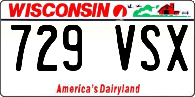 WI license plate 729VSX