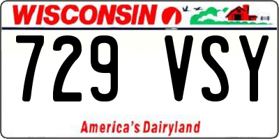 WI license plate 729VSY