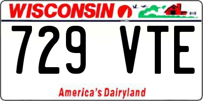 WI license plate 729VTE
