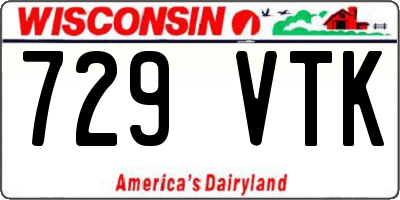 WI license plate 729VTK