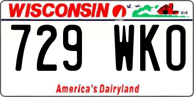 WI license plate 729WKO