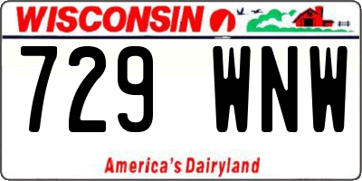 WI license plate 729WNW
