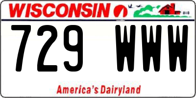 WI license plate 729WWW