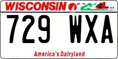 WI license plate 729WXA