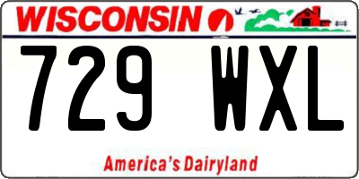 WI license plate 729WXL