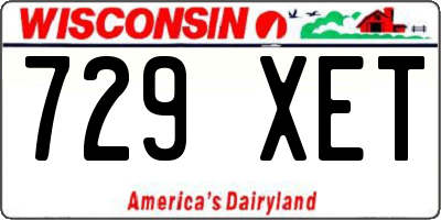 WI license plate 729XET