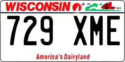 WI license plate 729XME
