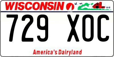 WI license plate 729XOC