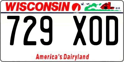 WI license plate 729XOD