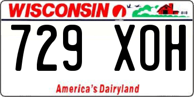 WI license plate 729XOH