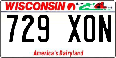 WI license plate 729XON
