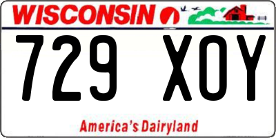 WI license plate 729XOY