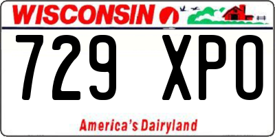 WI license plate 729XPO