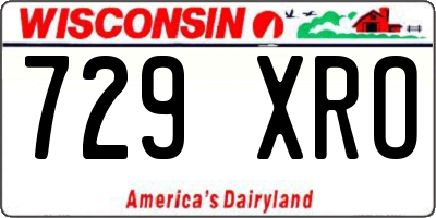 WI license plate 729XRO
