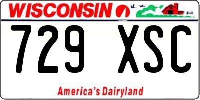 WI license plate 729XSC