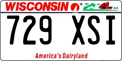 WI license plate 729XSI