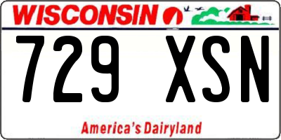 WI license plate 729XSN