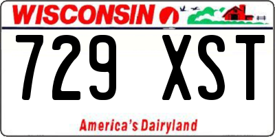 WI license plate 729XST
