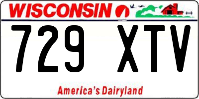 WI license plate 729XTV