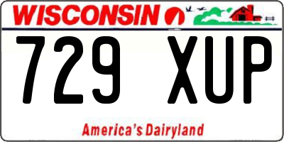 WI license plate 729XUP