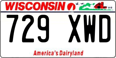 WI license plate 729XWD