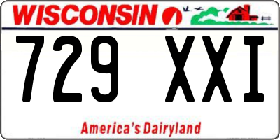 WI license plate 729XXI