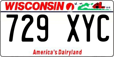 WI license plate 729XYC