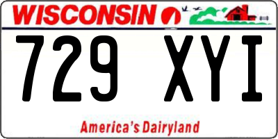 WI license plate 729XYI
