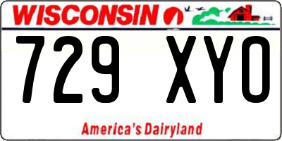 WI license plate 729XYO
