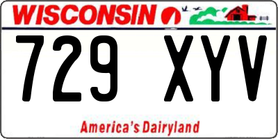 WI license plate 729XYV